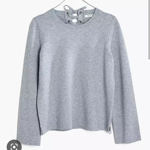 Nwot! Madewell laced-back pullover sweater heathered blue